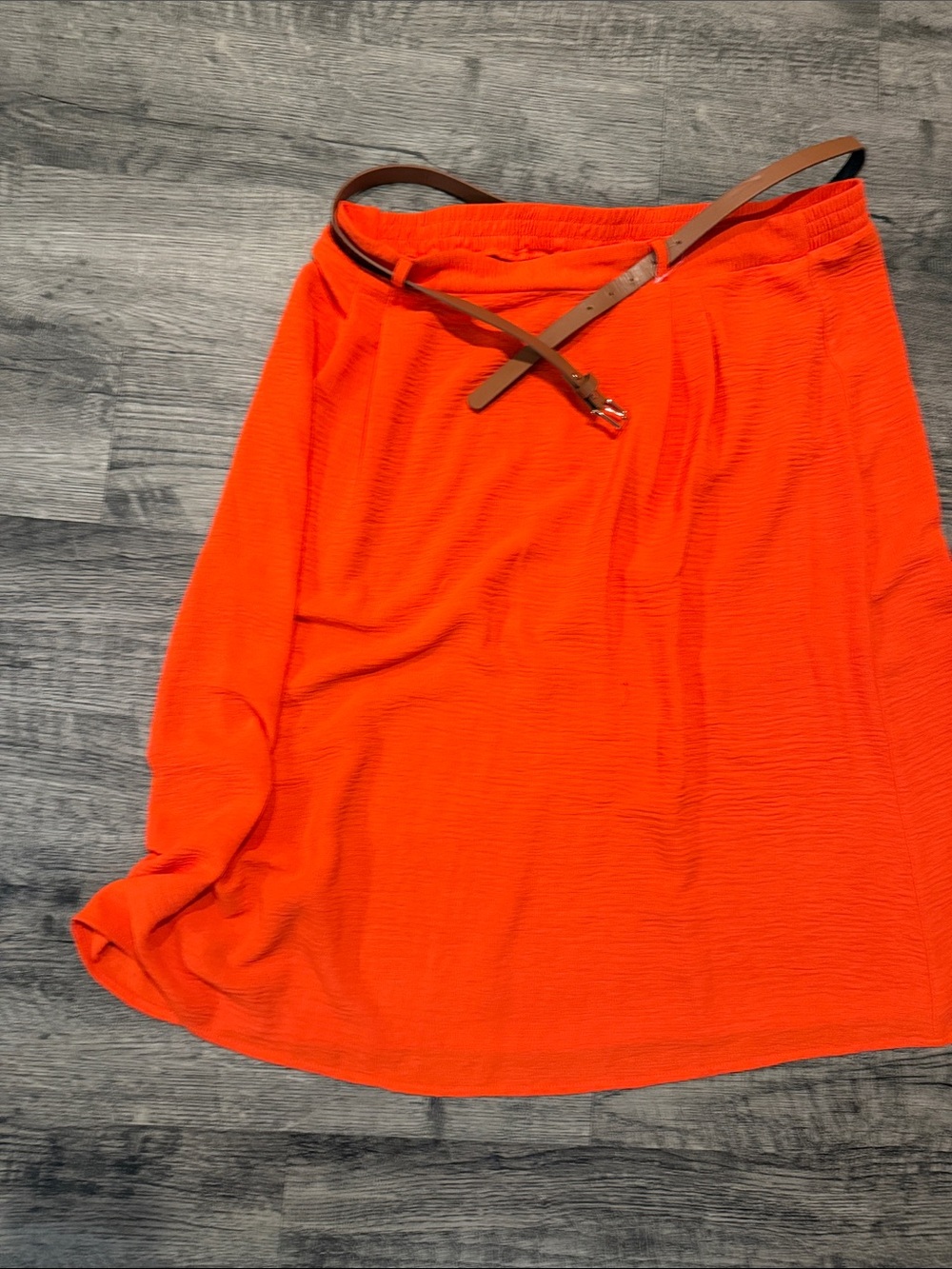 New York Clothing Company Women's Orange Midi Skirt